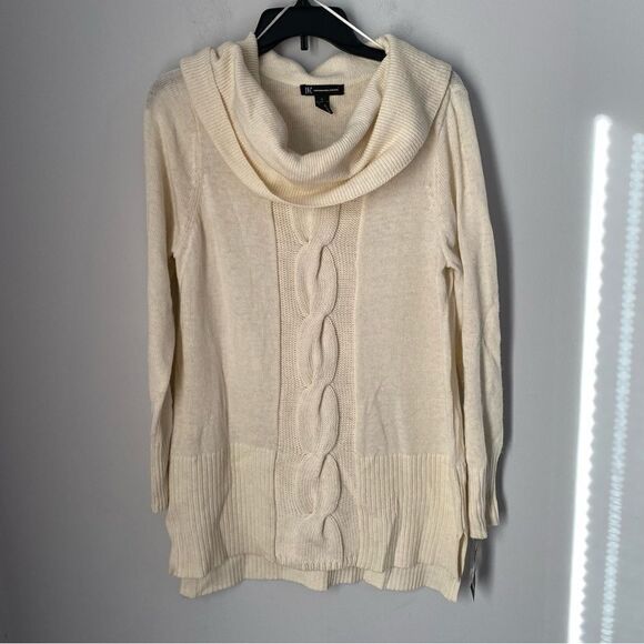 INC Women’s Cowl Neck Kable Knit Tunic Knit Wool Blend Sweater size XL - Picture 1 of 3